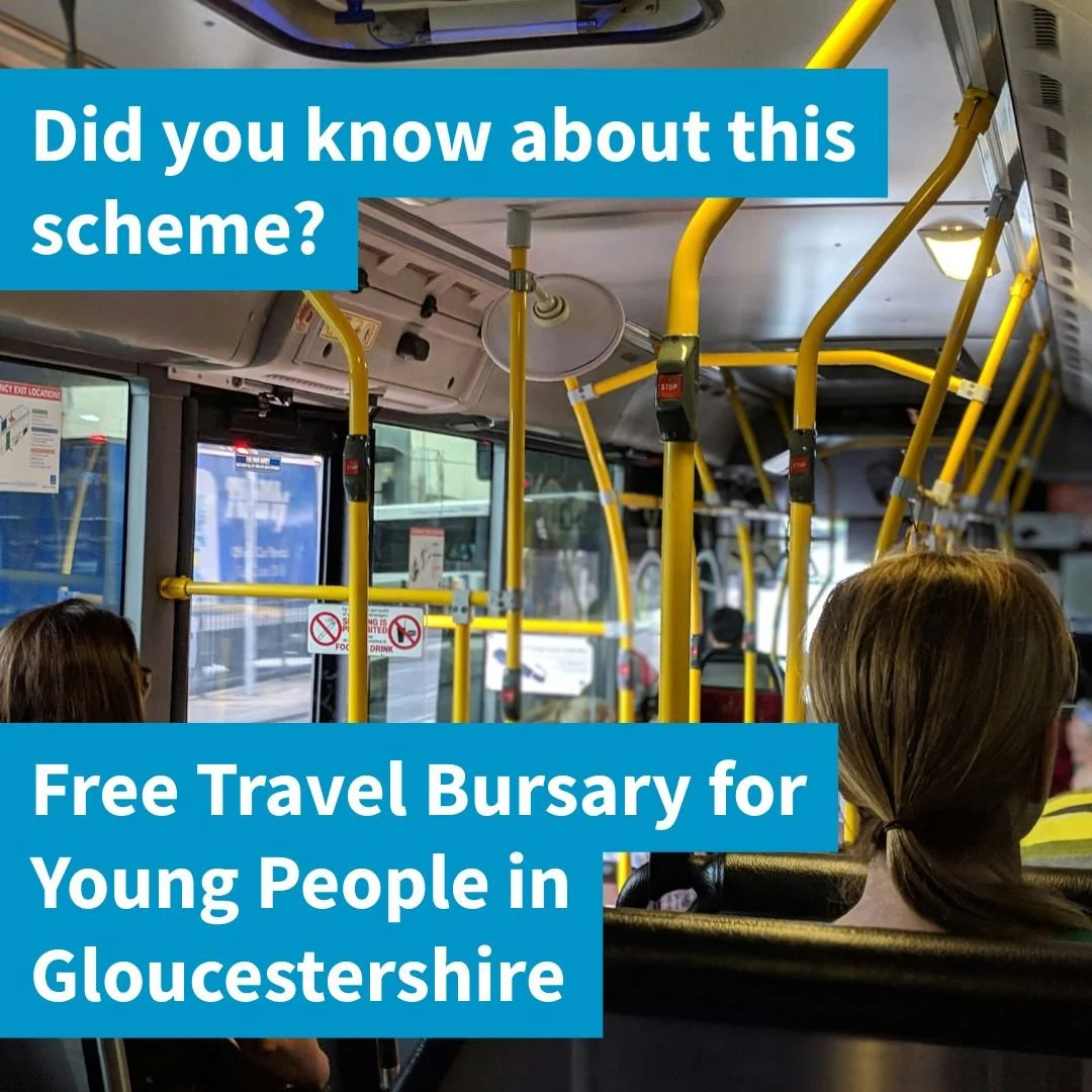 📣 🚍 🚝 Did you know about this scheme? 

Free Travel Bursary for Young People in Gloucestershire.

As part of The One Plan from Gloucestershire County Council young people have highlighted that travel can be a significant challenge for them. Limite