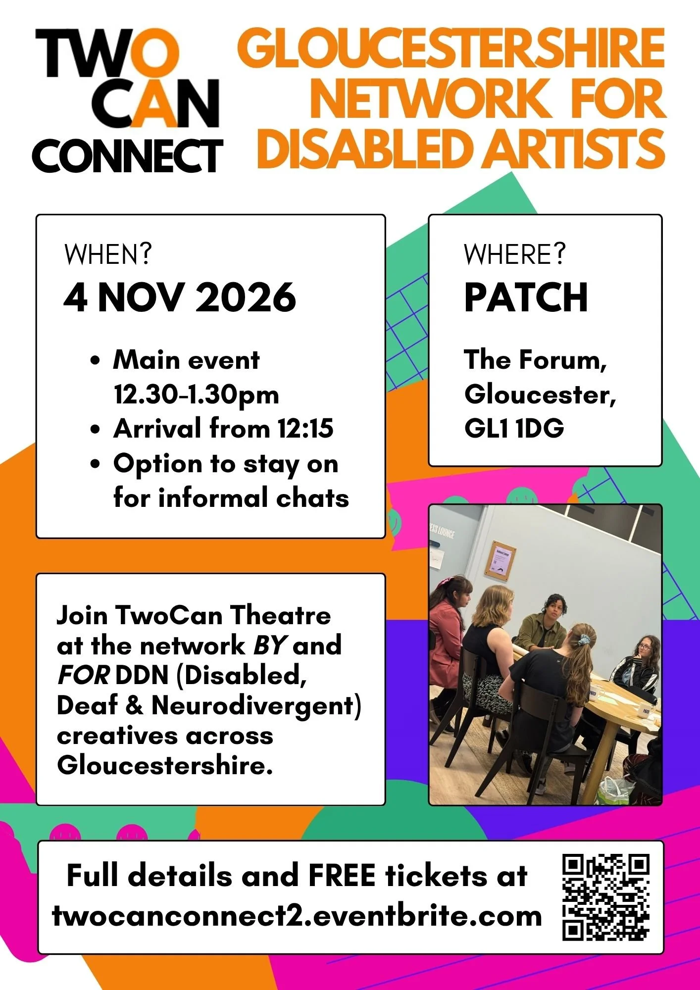 TwoCan Connect - Free Networking Event and Paid Presentation Opportunities for disabled creatives