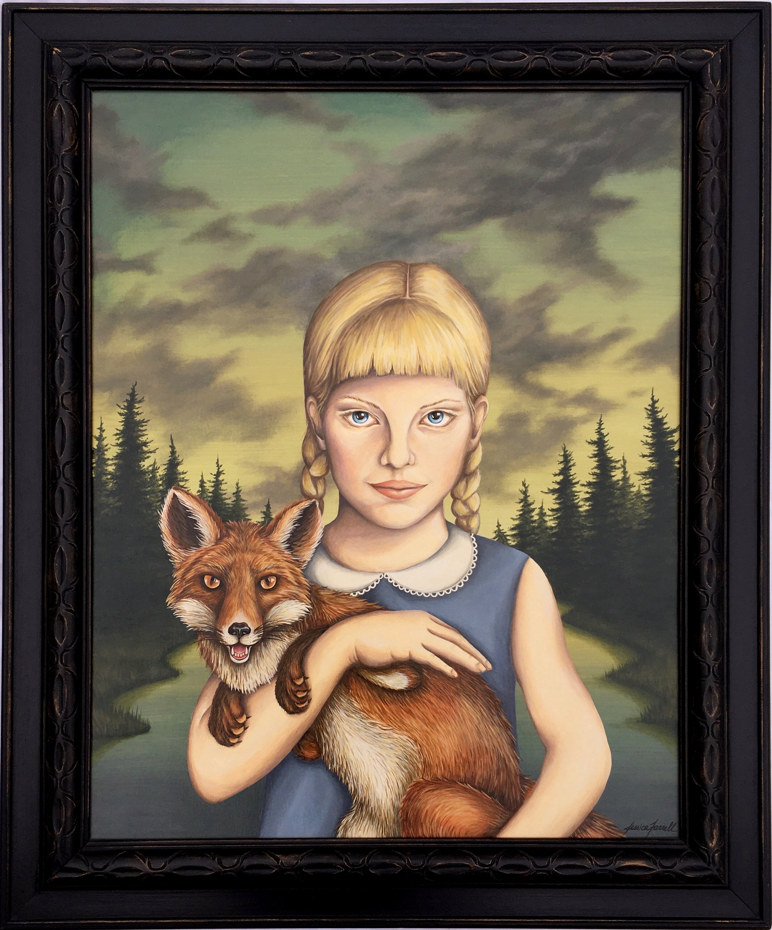   Barbara &amp; Fox , 2019  Acrylic on wood  25 x 20 inches (unframed)  30 ½ x 25 inches (framed) 