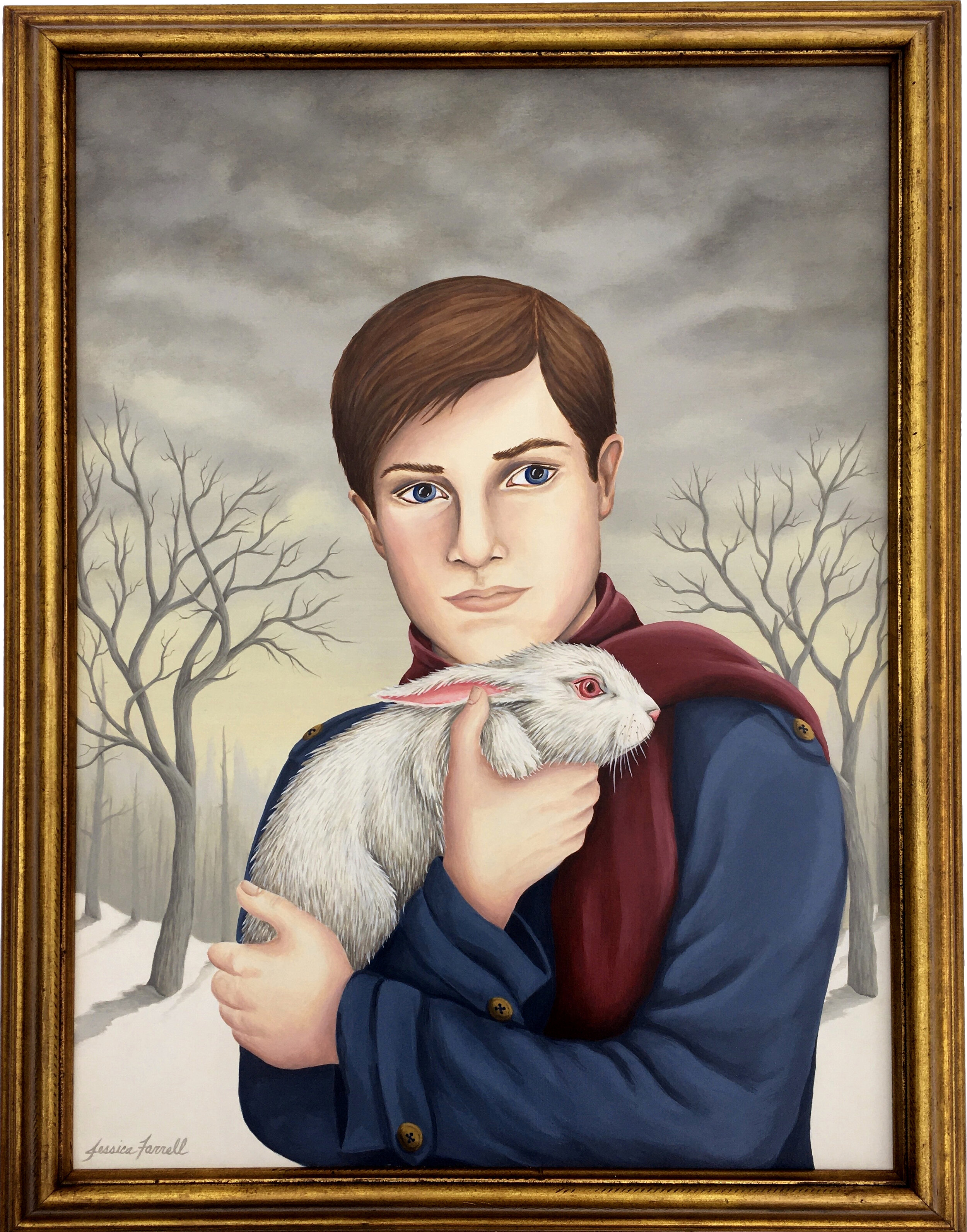  Jason &amp; White Rabbit, 2020  Acrylic on wood  24 x 18 inches (unframed)  27 ¼ x 21 ¼ inches (framed) 