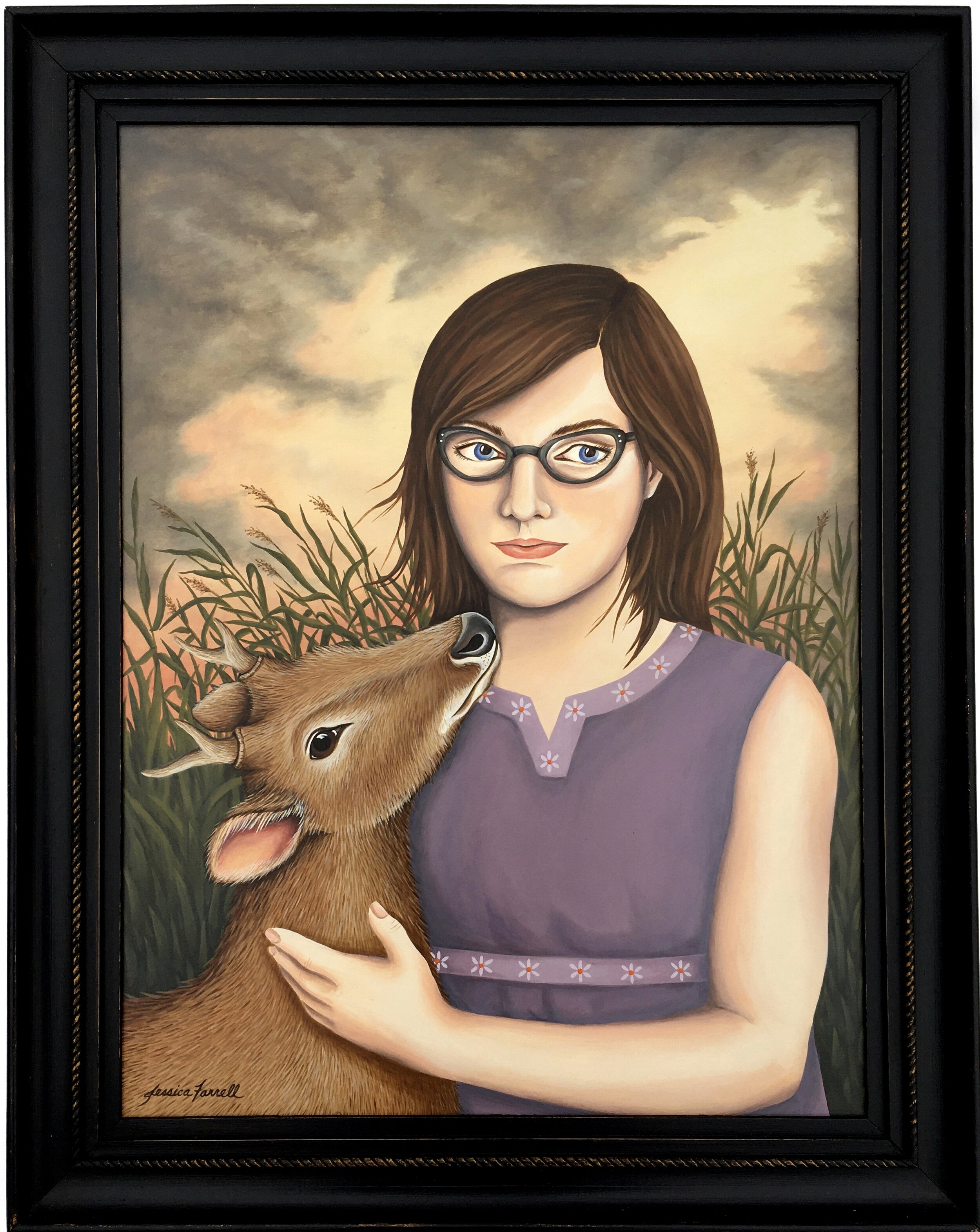   Martha &amp; Young Buck , 2019  Acrylic on wood  24 x 18 inches (unframed)  28 ½ x 22 ½ inches (framed) 