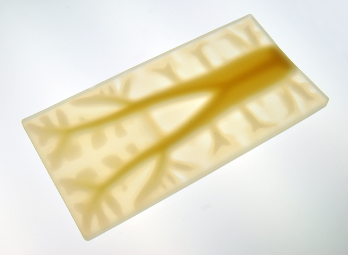 Figure 11: Multi-material printing allows us to materialize semi-rigid and semi-transparent fuzzy structural systems as a kind of gradual reinforcement embedded in the material where the boundaries between softer and harder parts are blurred.