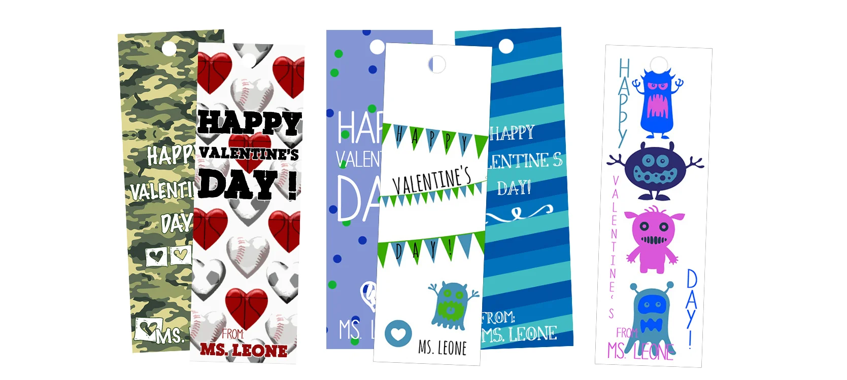 100-Pack Valentine's Day Bookmarks For Students