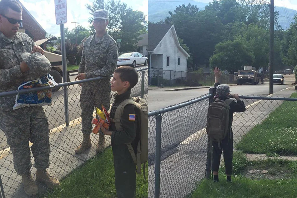  The National Guard helps with relief efforts in Greenbrier County ( via ) 