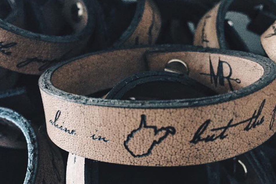  Charleston-based artisan leather company  Morgan Rhea  sells specially-designed "WV Flood Relief" bracelets to raise money for flood victims ( via ) 