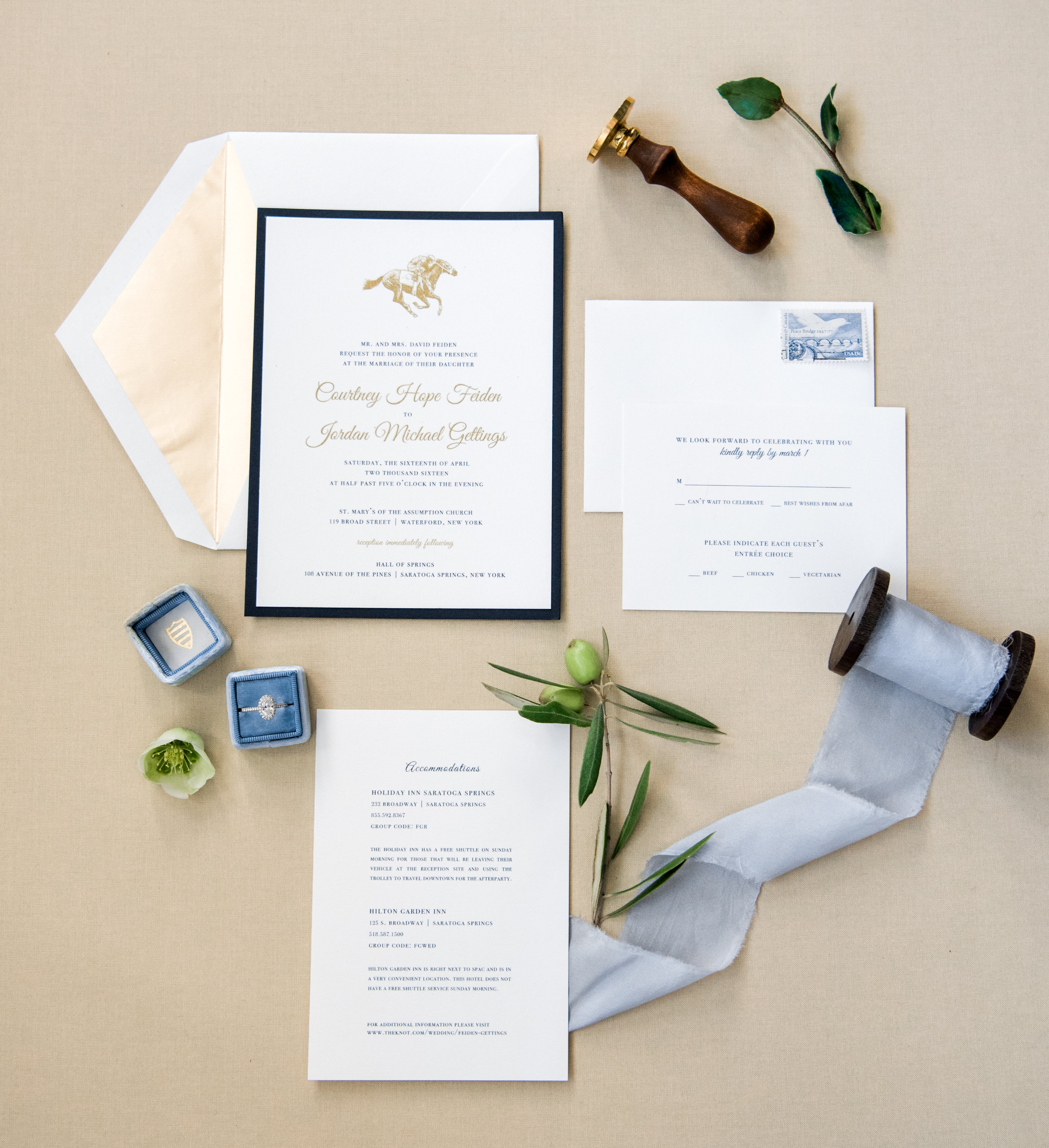 Courtney and Jordan's wedding invitation suite