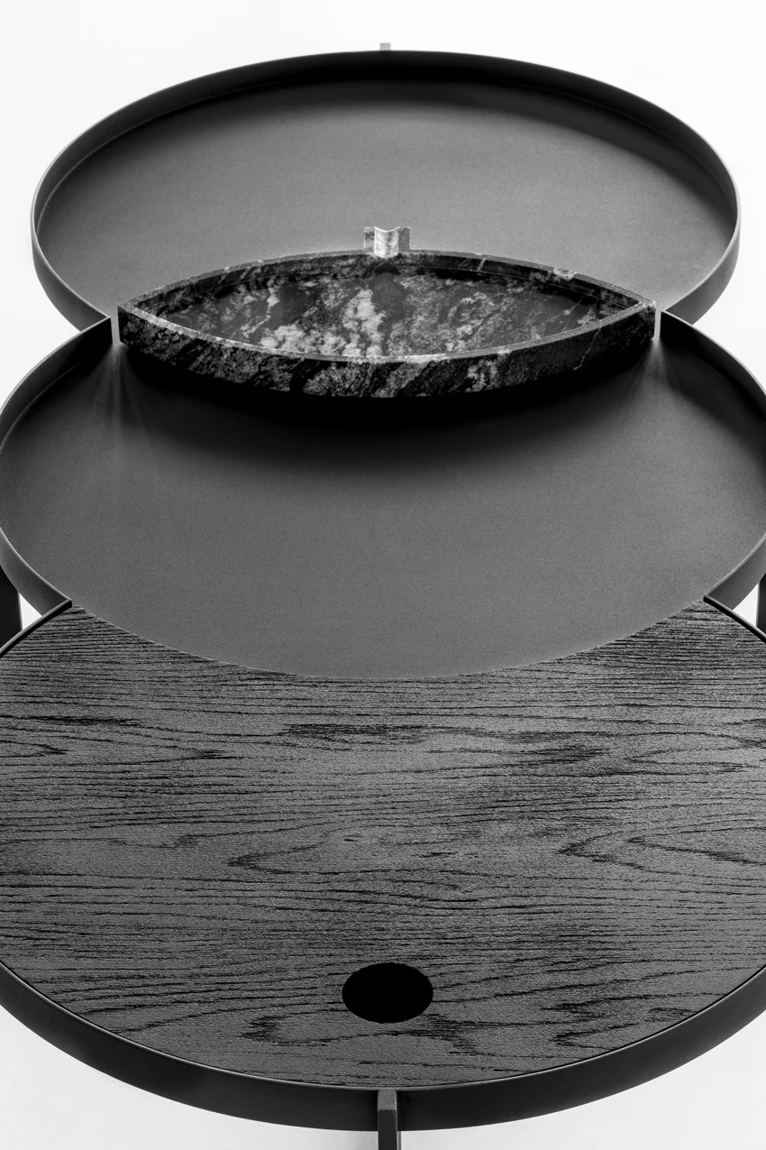 DOCO LUXE x HERR EULER Mild Steel, Ebonised Oak & Granite L: 1330 x W: 585 x H: 420mm