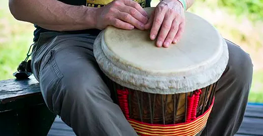 M. Taylor on the drum