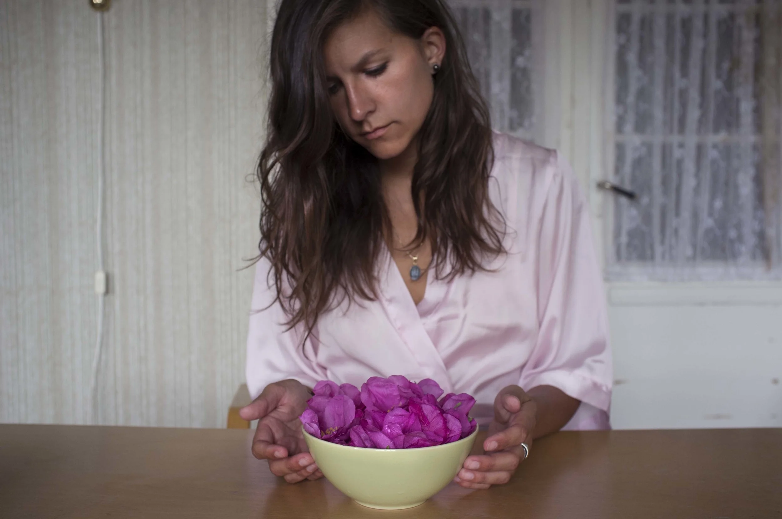 Pink: The mountain of gardens you gave me they were not what they seemed I woke up one morning and and decided to pick a mountain of roses, which I then proceeded to eat.