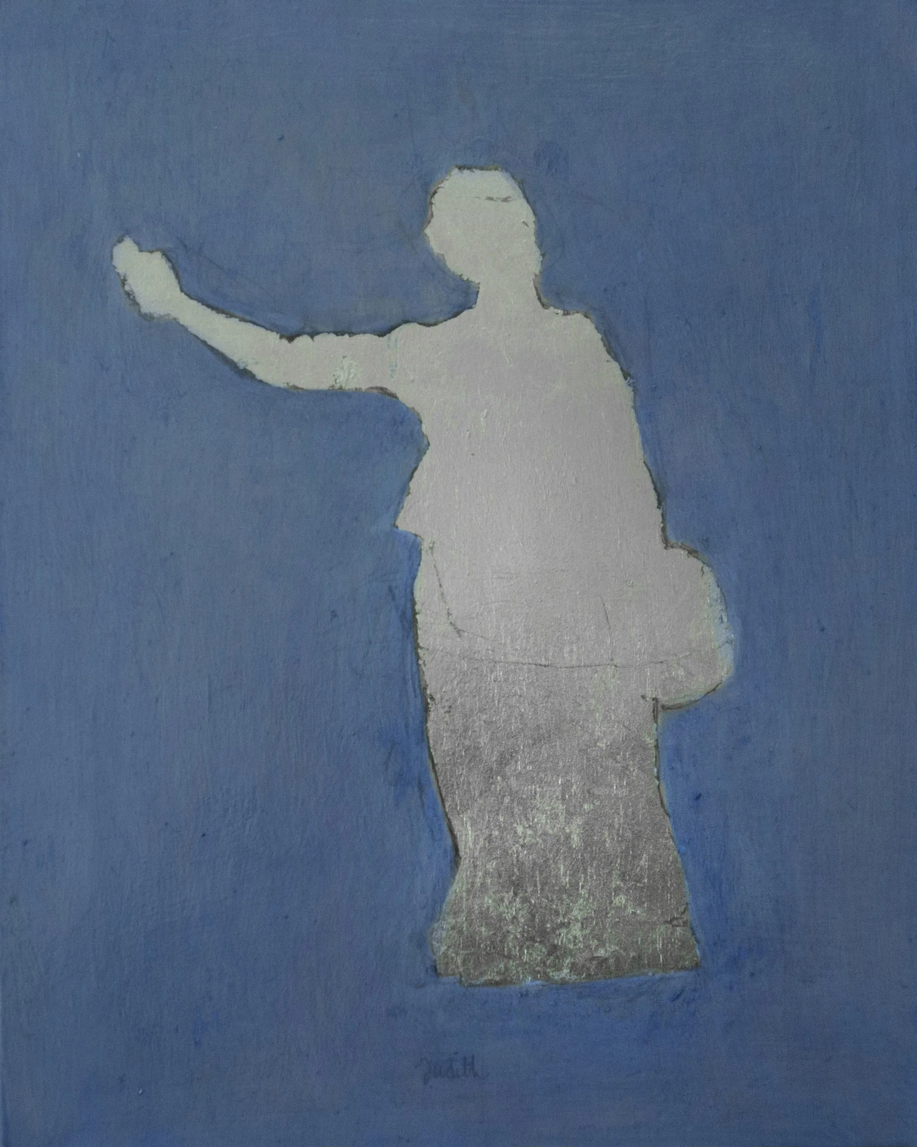 Judith from Giardini di Boboli , 10”x 8”, oil and silver leaf on panel, 2018