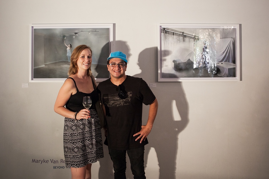Maryke Van Rensburg and Mark Antonello at the Visionaries launch with the selected work 'Beyond the Estate'