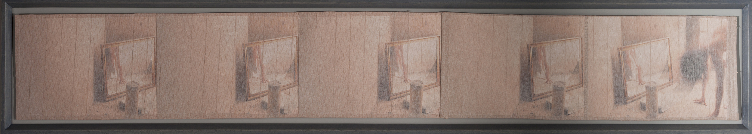 Dissolving | 8x10 prints, microcpore, thread | 22 x 133cm