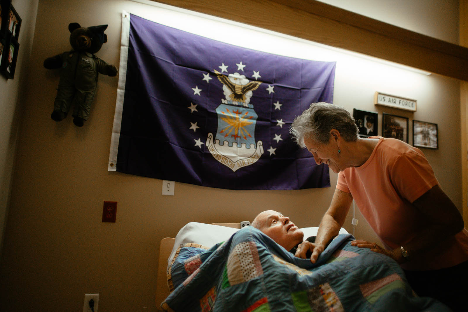 Wayne has dementia. He lives in the permanently locked Dover Ward at the Missouri Veterans Home. 