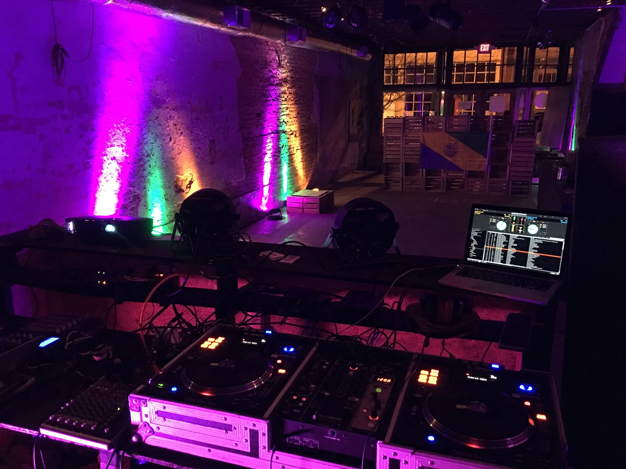 Setup from the DJ/Visuals booth