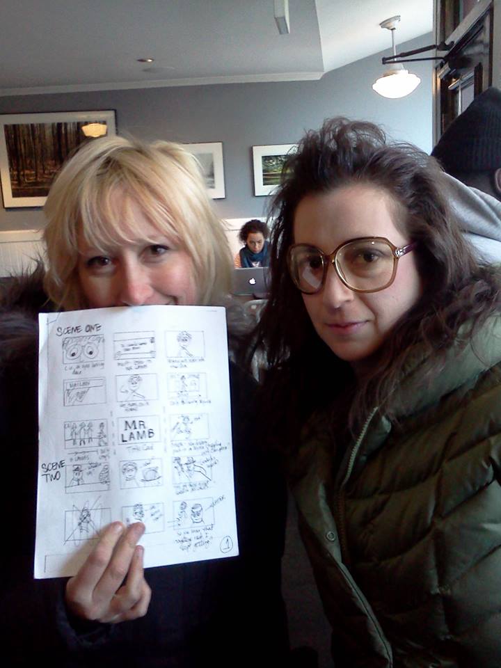 MR LAMB - Director Jean Pesce and lead actress Aysan Celik refer to storyboards.jpg