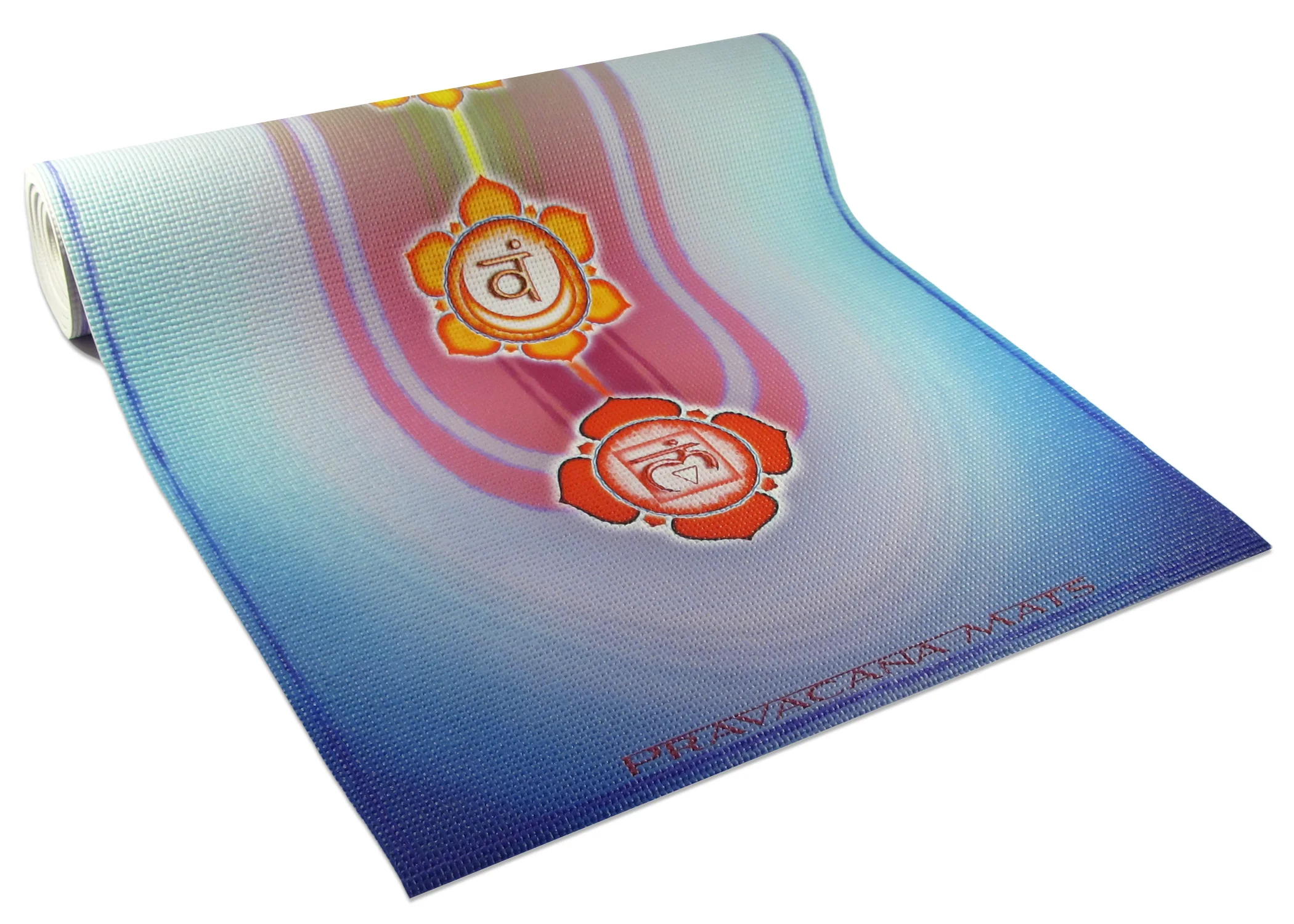 chakra rainbow colored printed yoga mat
