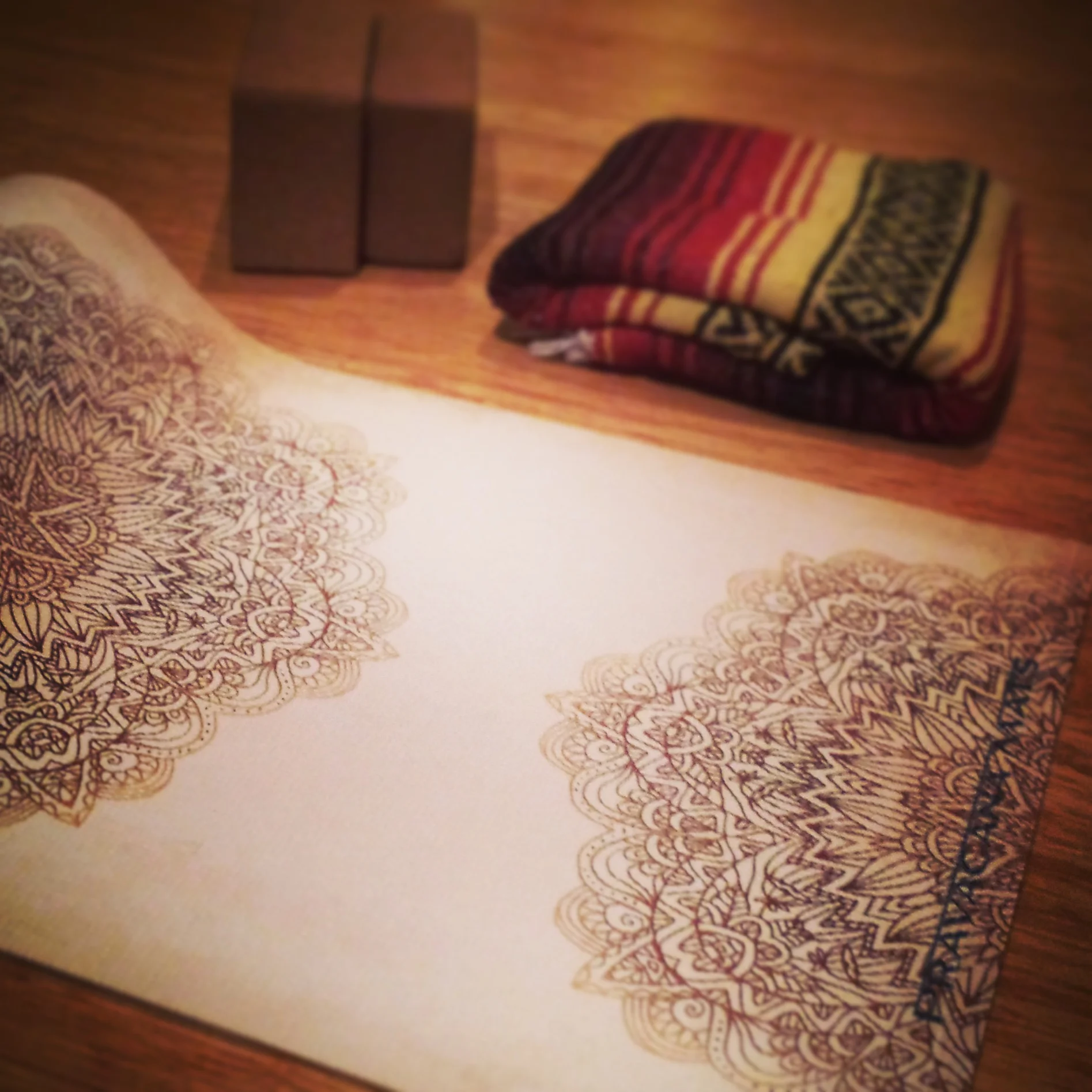 Tami's Madala, the mat used for our Hatha class