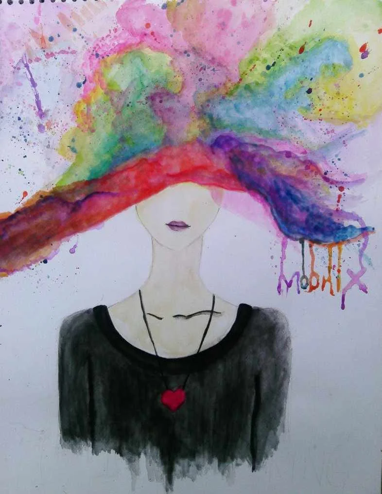 Over Thinking -abstract-Painting watercolors by moonix-20 @ diviantart