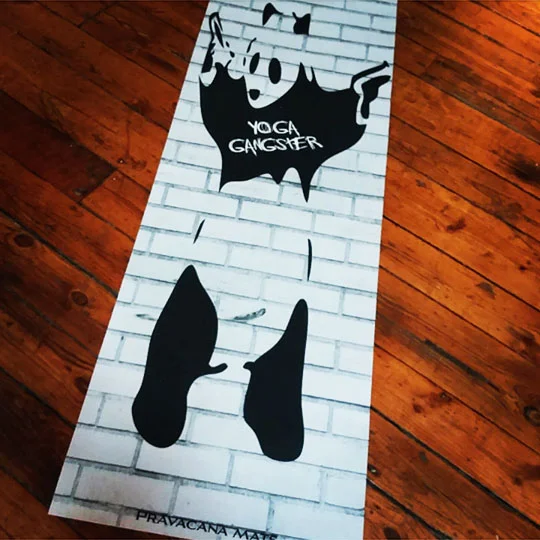 black white big panda printed latex yoga mat