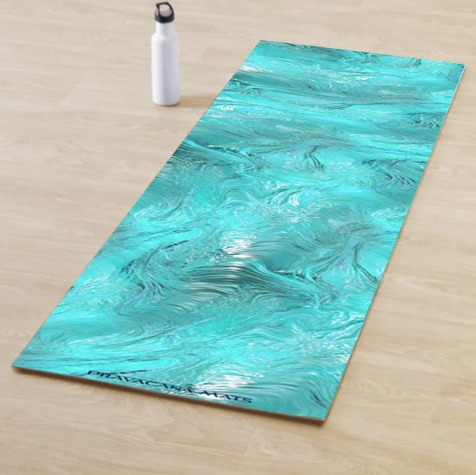 Water printed yoga mat
