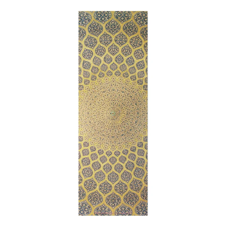 golden arabesque pattern east inspired woven mosaic yoga mat