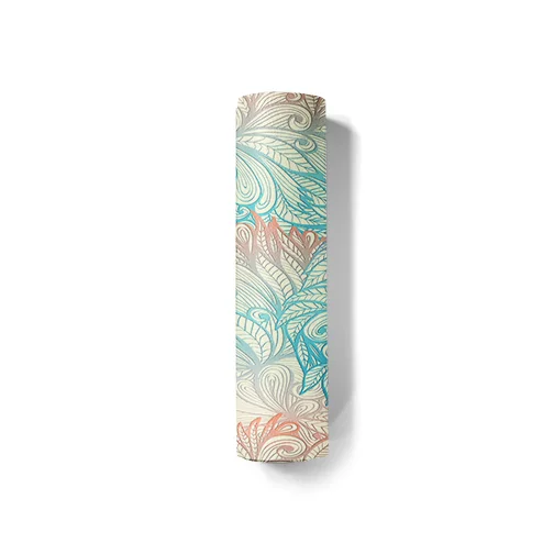 mixed blue purple orange crysanthemums flower inspired yoga mat