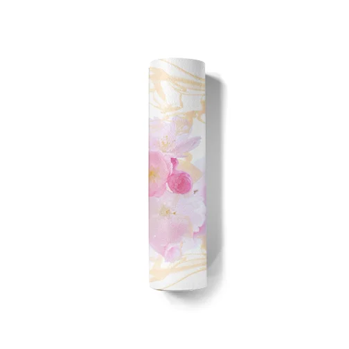 pink boho blossom floral bohemian design yoga mat