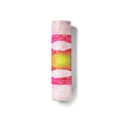yellow pink seven color chakra sign symbol design yoga mat