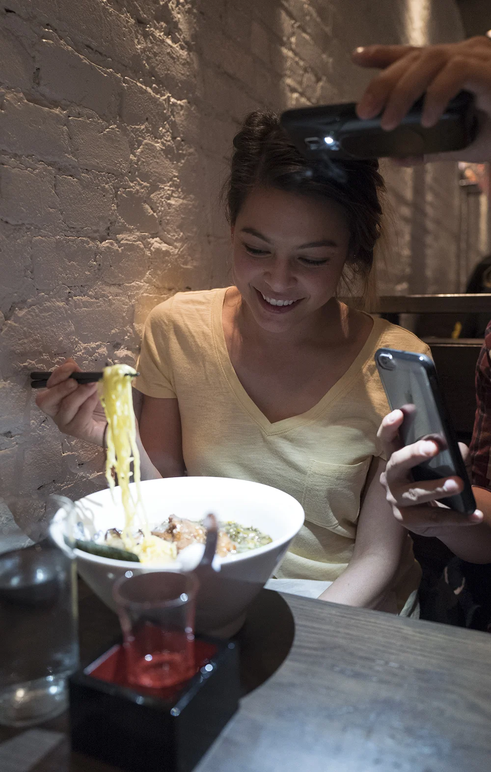 Noodle lifting with food bloggers