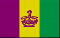 The official Mardi Gras flag