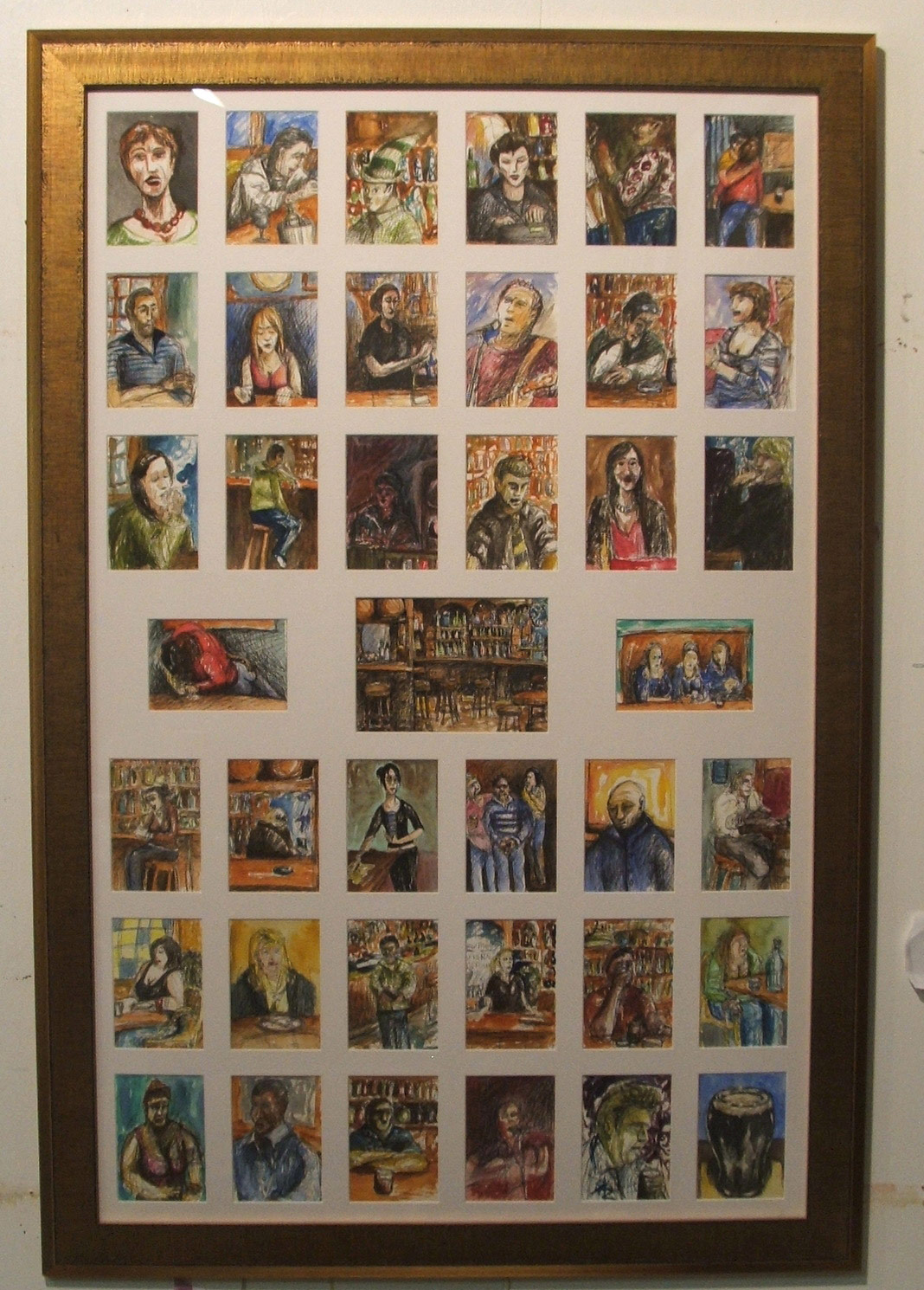39 pints at Fibber Magees (ink and watercolor on paper) 2005- 2011