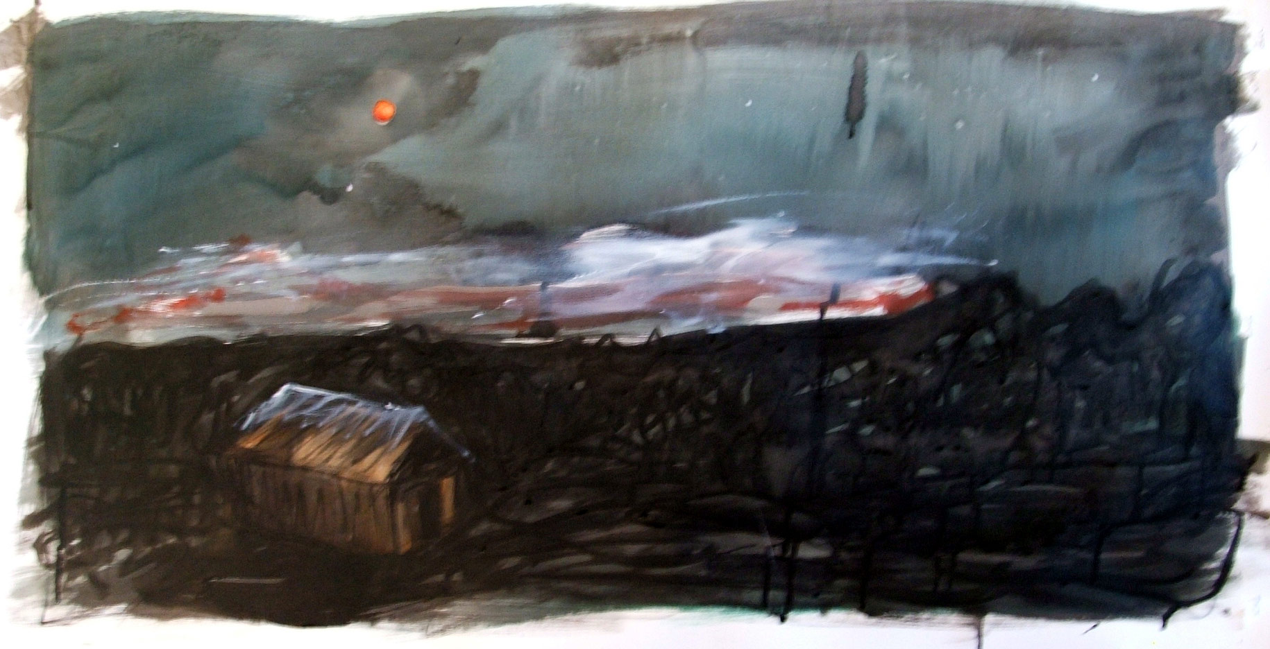 Lunar eclipse study 2 (ink and wash on paper) 2007