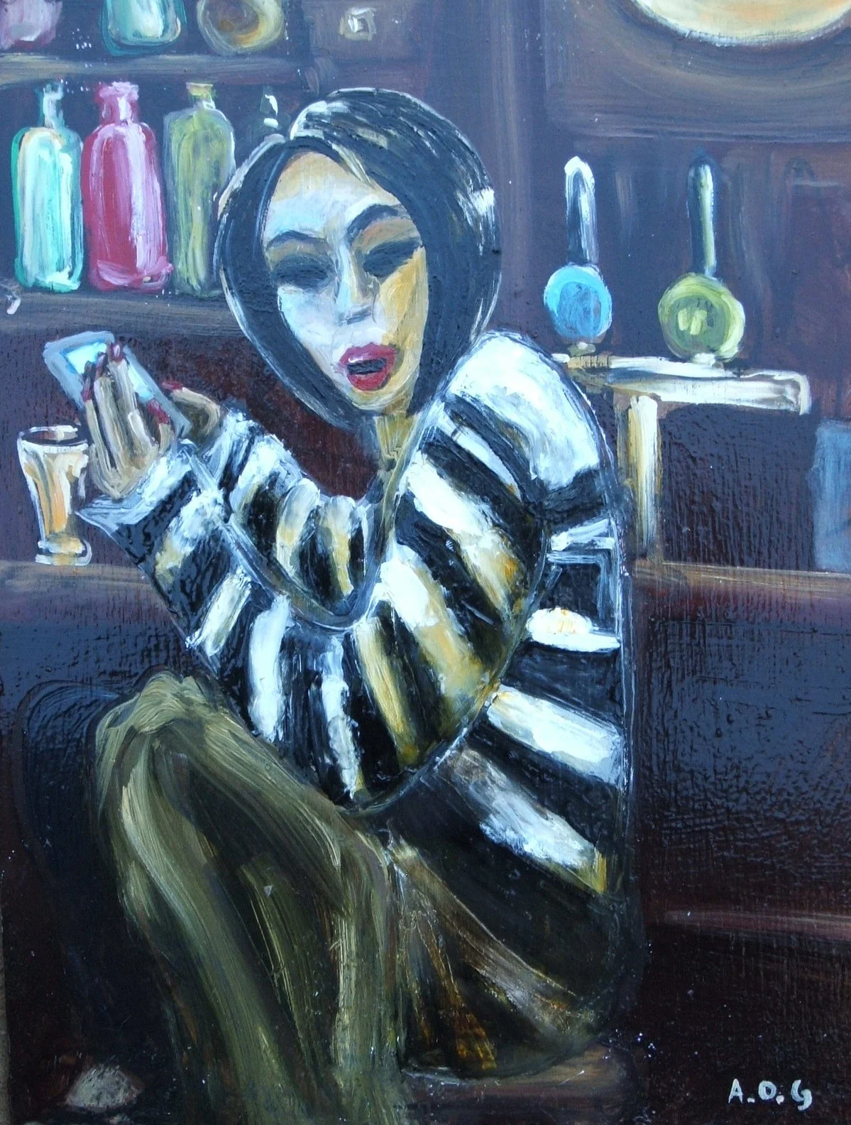 woman-in-a-striped-top-@Fibbers-2010-oil-on-ply-300x150mm.jpg