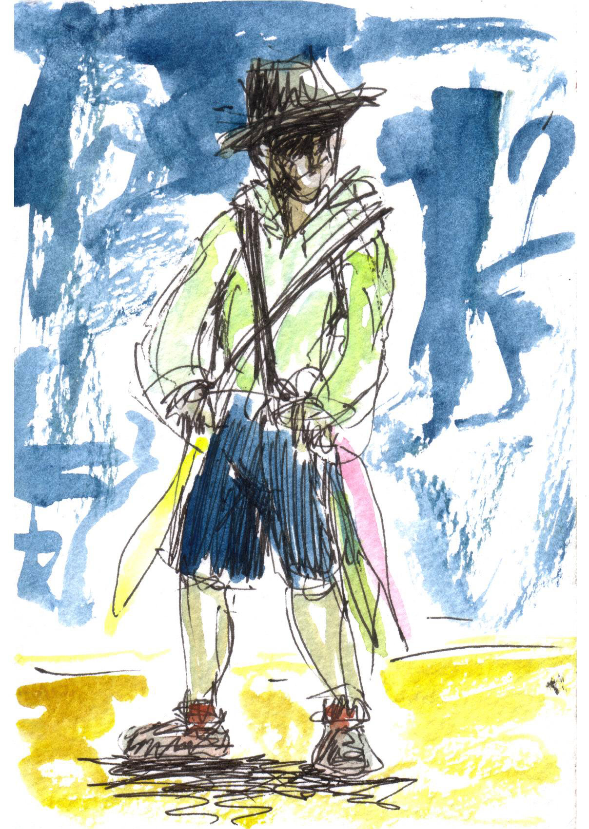 Rodeo-clown,-Cooyar-show-(ink-and-wash-on-paper)-A6-2006.jpg