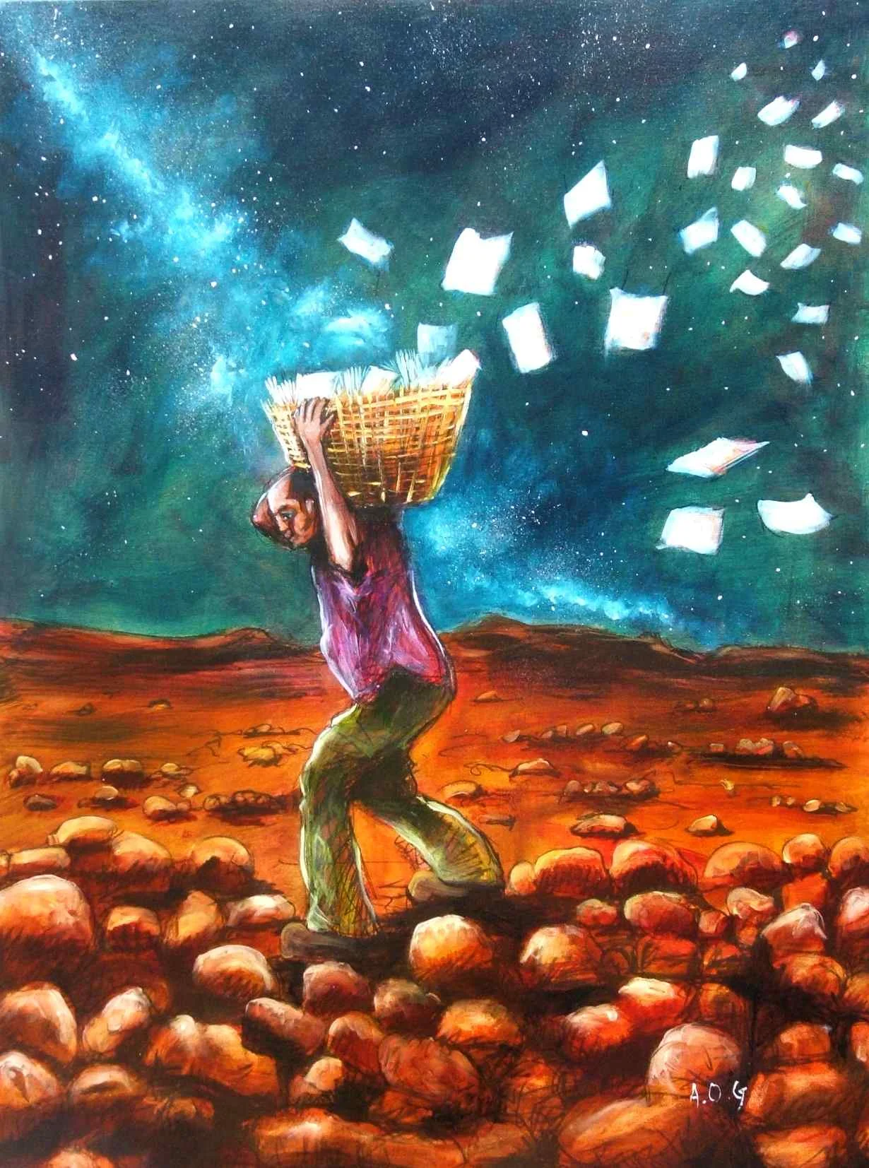 Anthropocene # 3 (The amnesia of man) (oil on canvas) 1200x900mm 2013