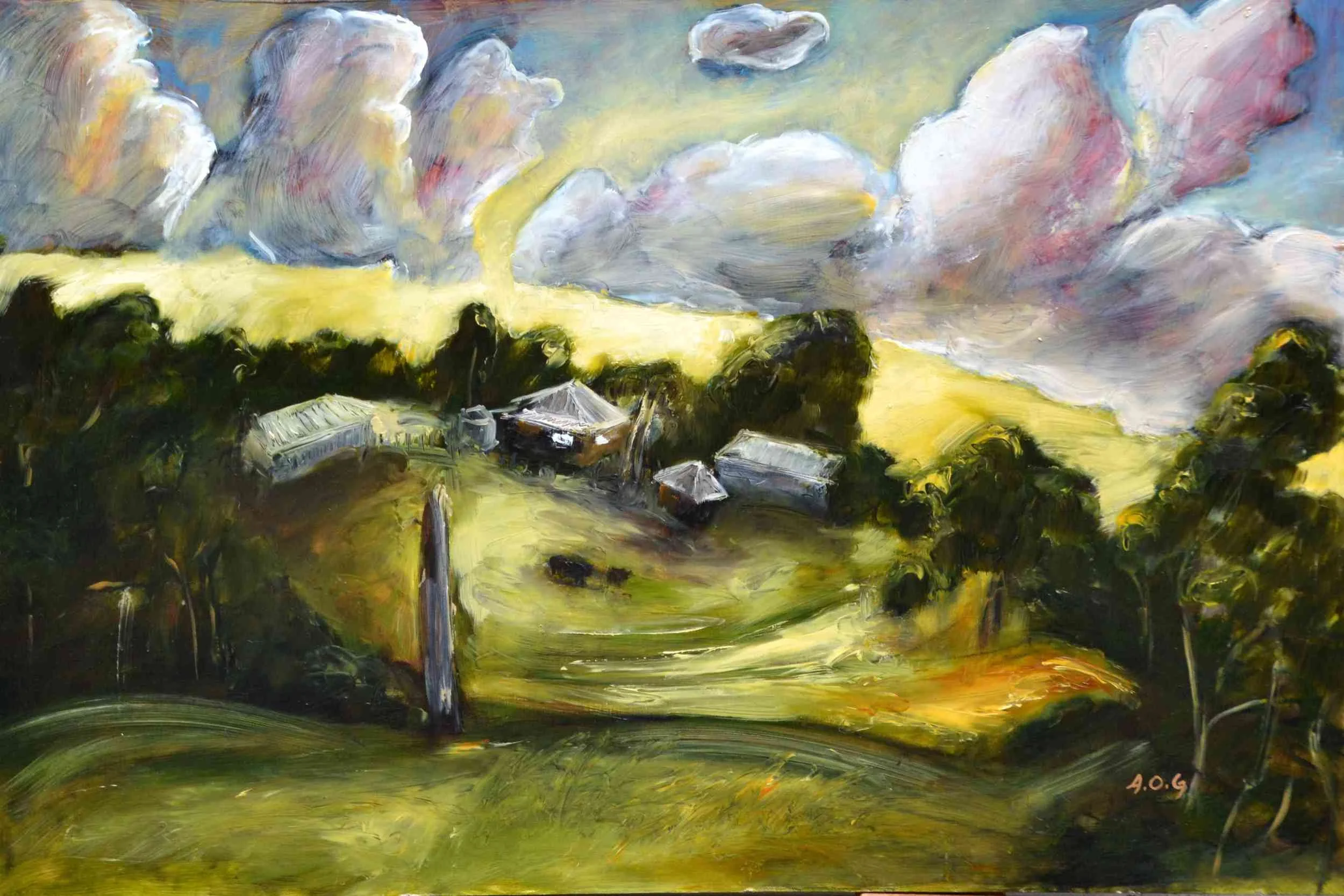 Palm Tree evening (oil on MDF) 900x600mm 2011