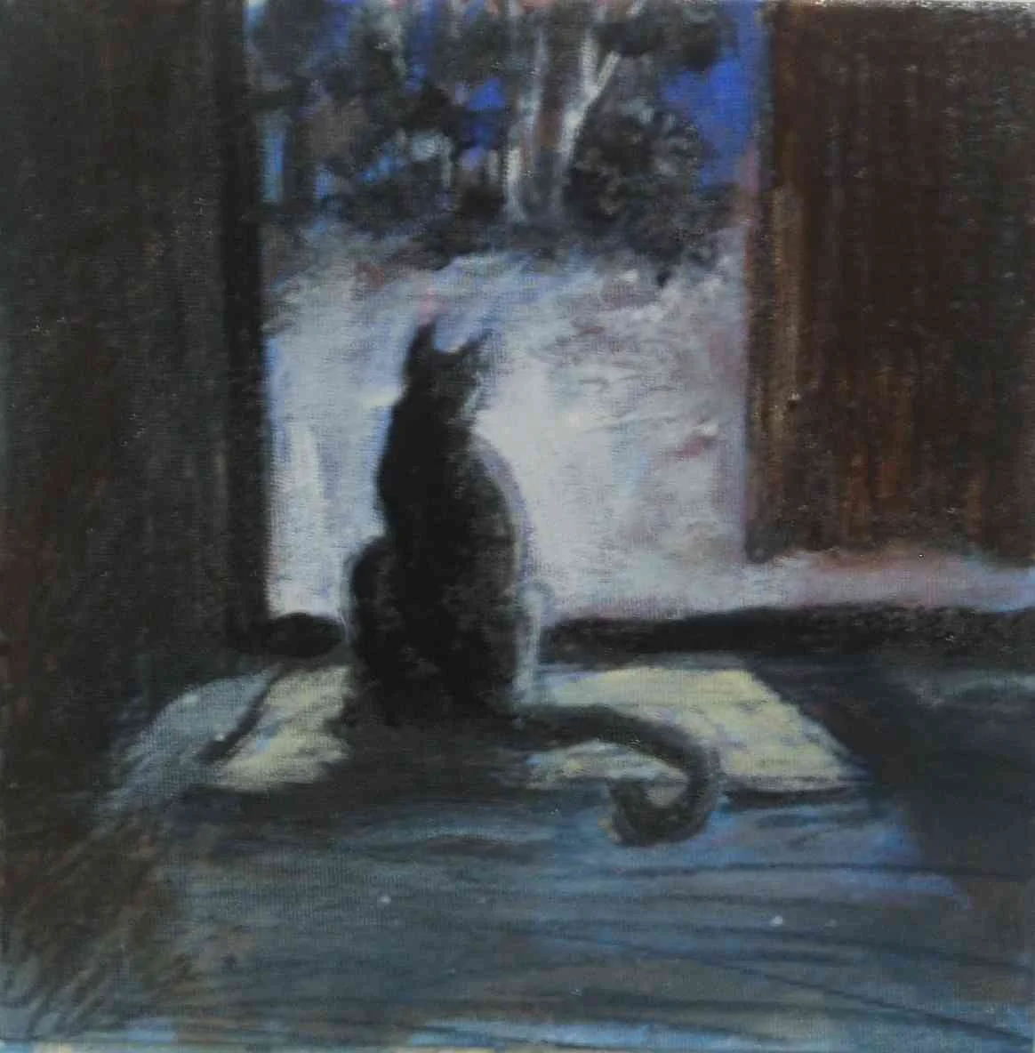 Jack wants out (oil on board) 2012.JPG