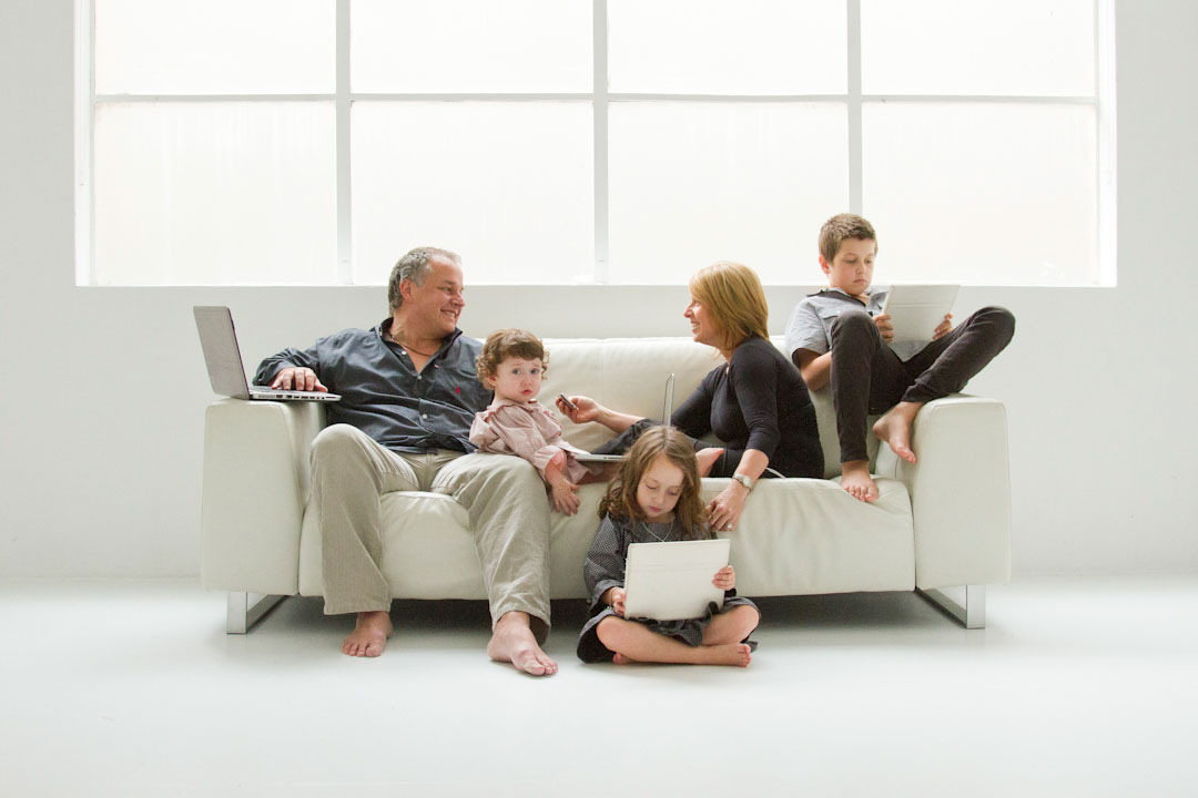 natural studio family portrait