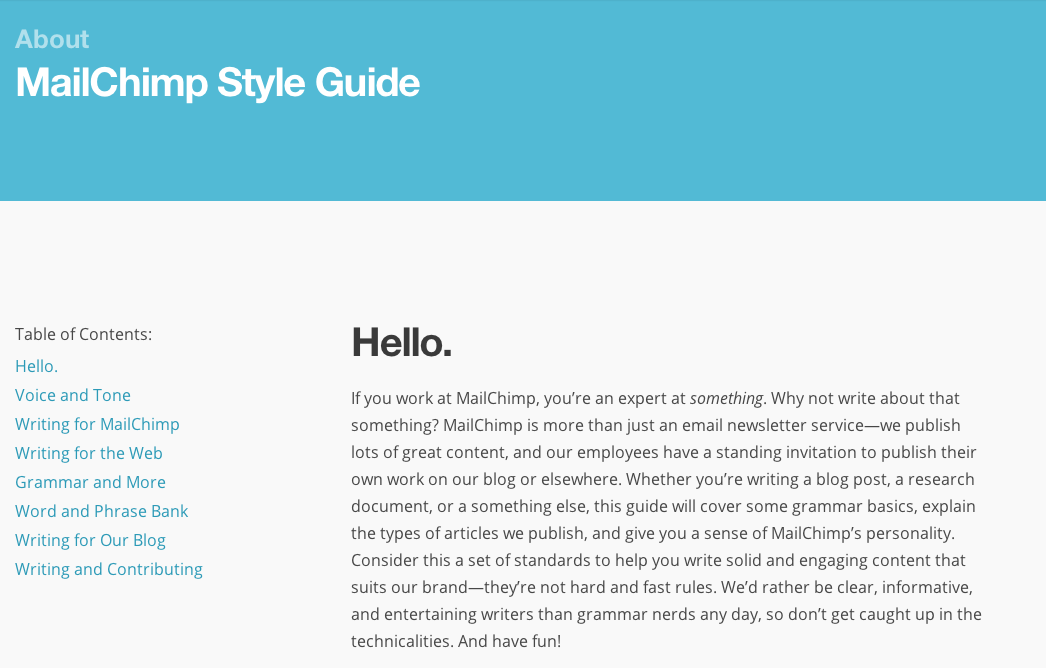 MailChimp Style Guide