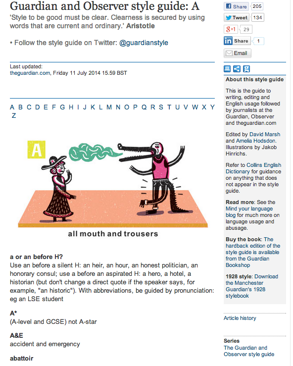 Guardian and Observer Style Guide