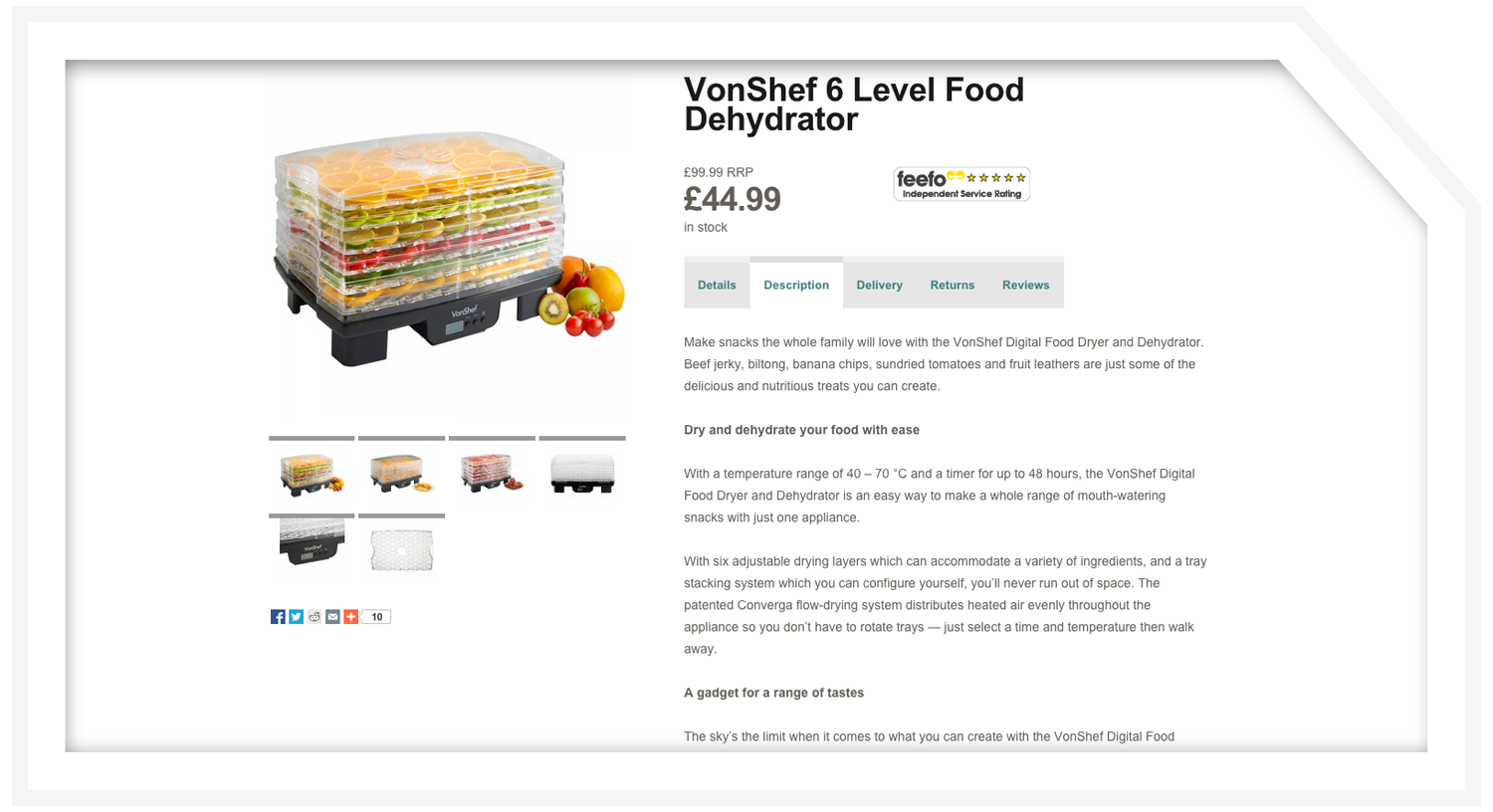 Product description: Dehydrator
