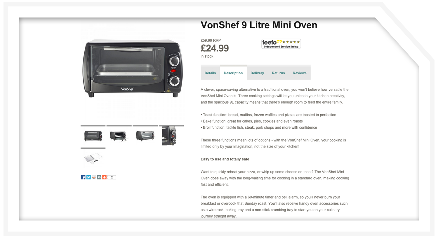 Product description: Mini oven