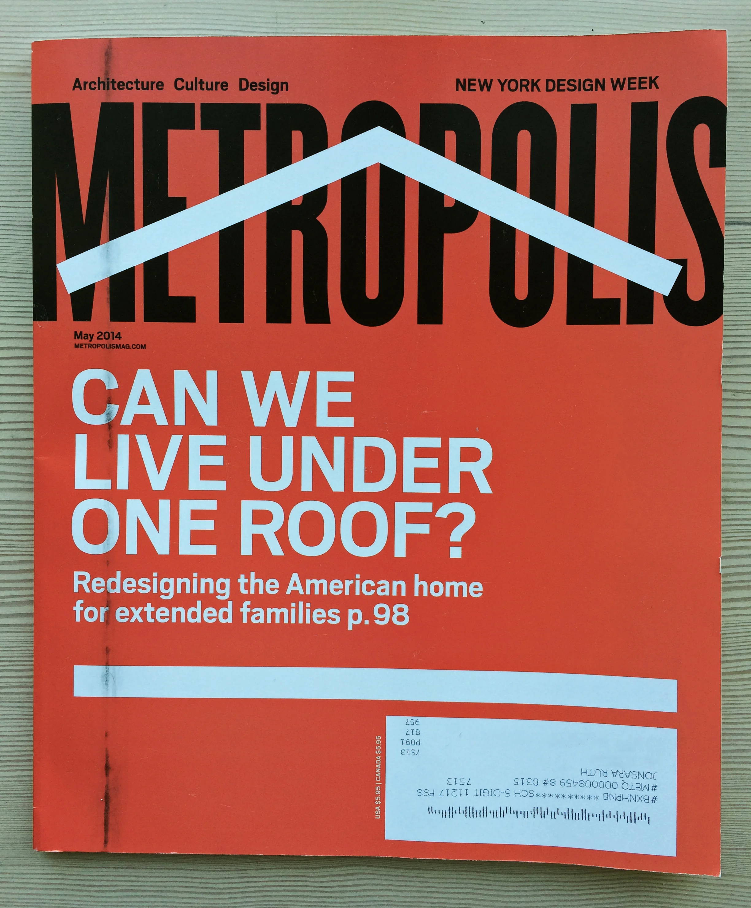 METROPOLIS MAGAZINE FULL HOUSE Metropolis Magazine asked Salty Labs and three other design firms to imagine the twenty-first century multigenerational home. The Salty Labs contribution can be seen here.