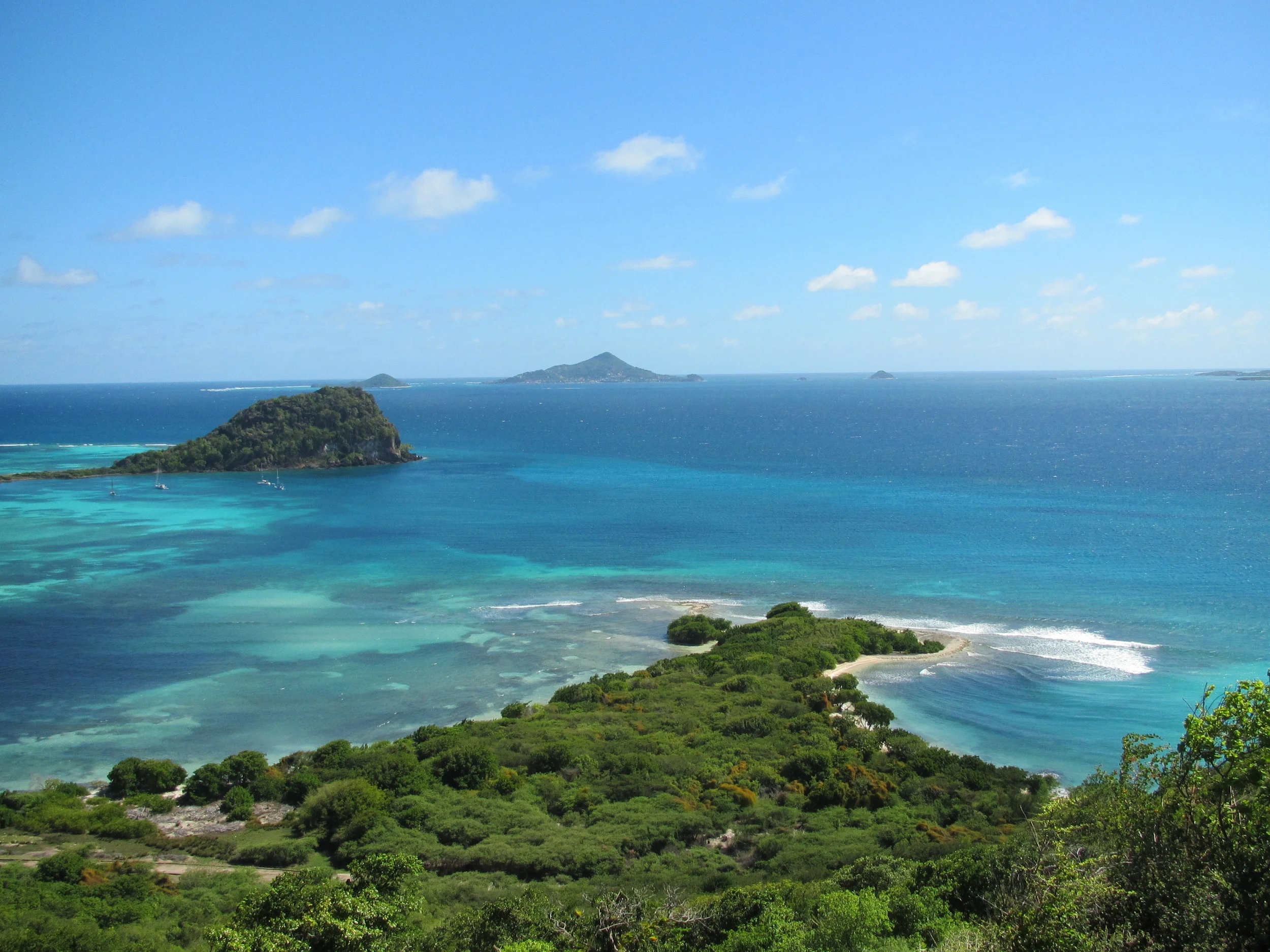 Utsikt mot Petit St Vincent og Petit Martinique