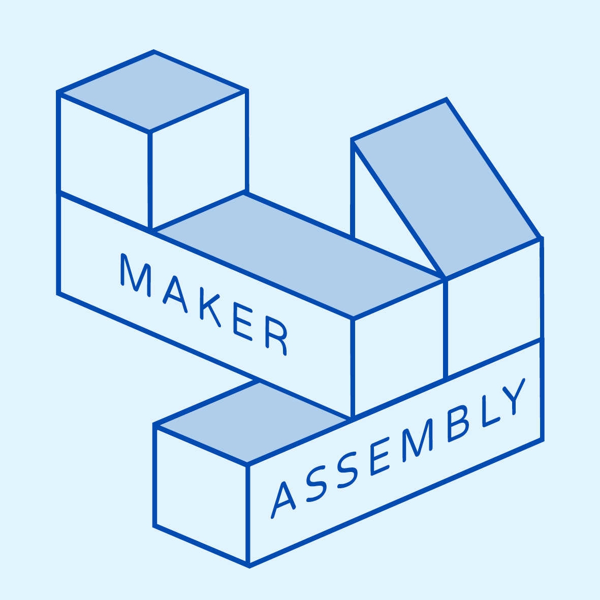 Maker Assembly logo, blue