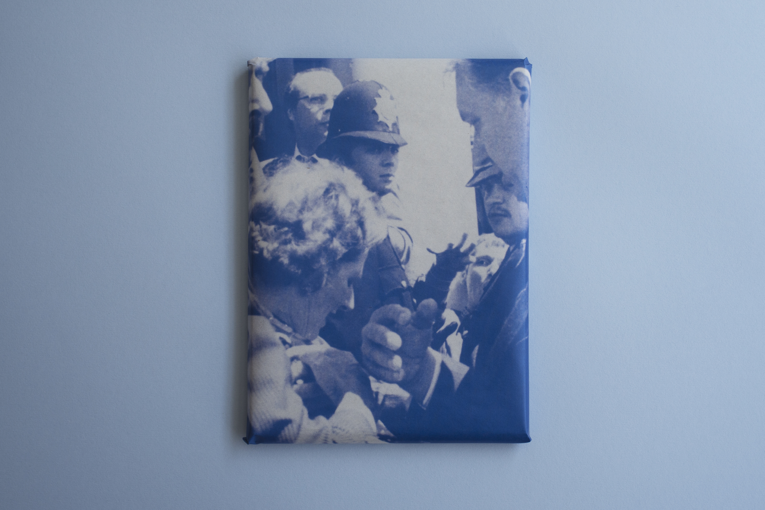 Thatcher's Funeral book by photographer James O Jenkins. Newsprint wrapping paper for limited edition version showing Margret Thatcher being egged in Wales.
