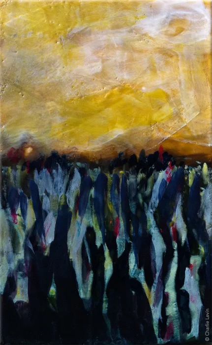 Fields Wax on panel / 7 x 11 inches