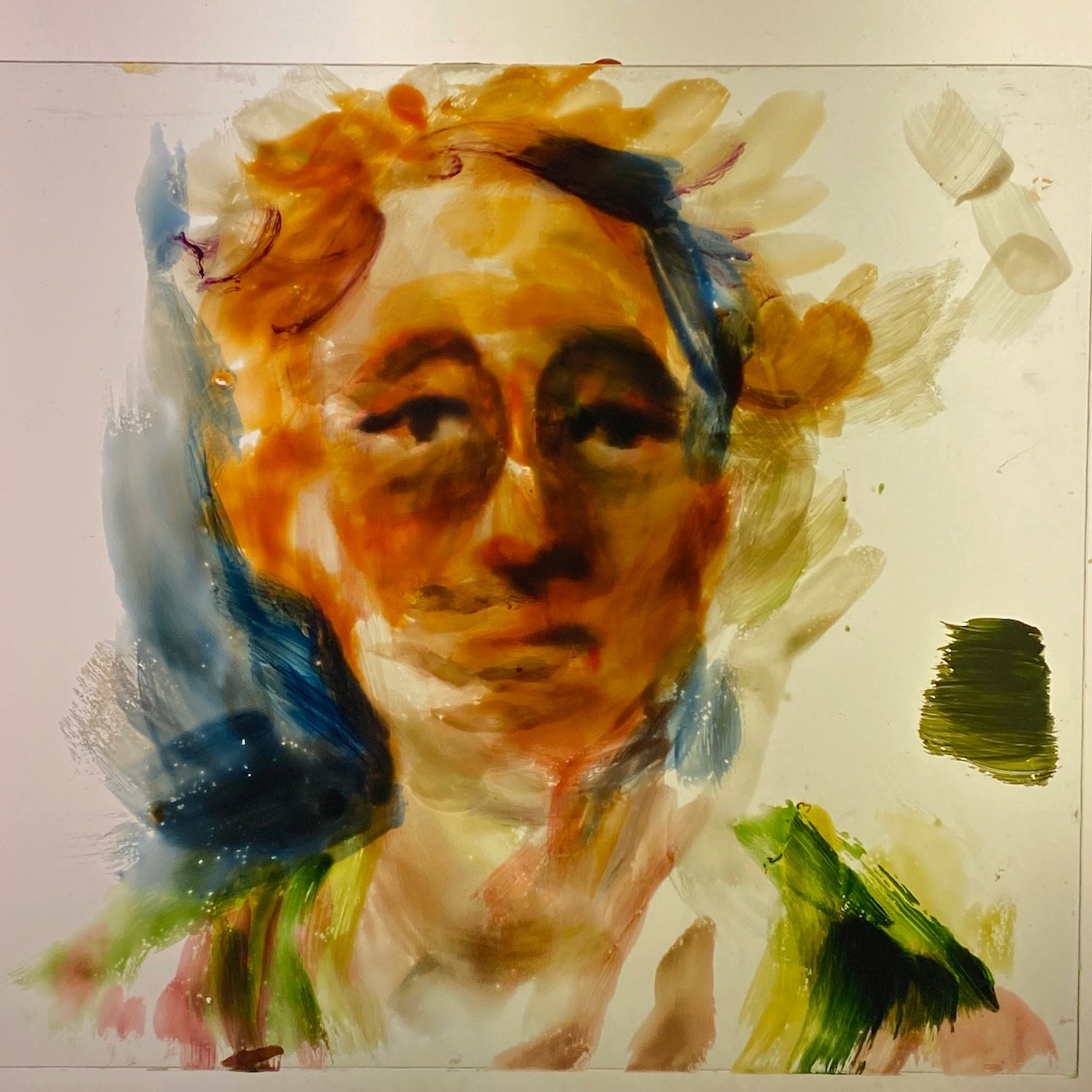 10 x 11" encaustic on glass. backlit