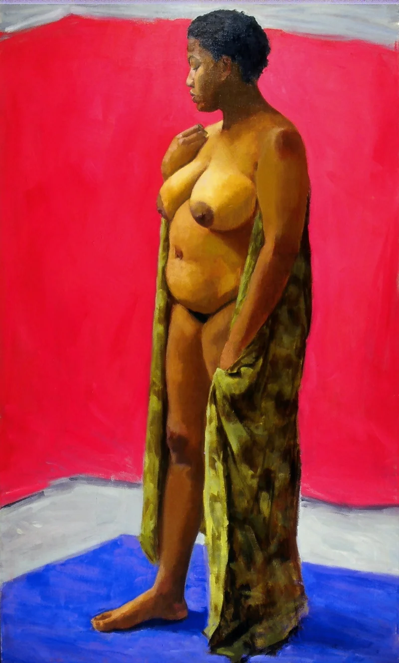  Model with Green Wrap, Oil, 32 x 54 