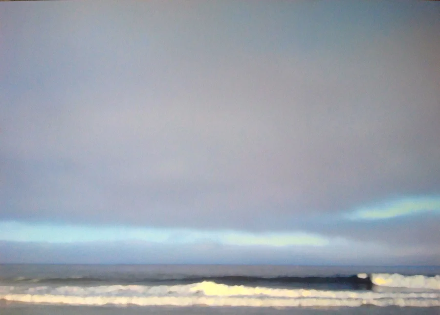 Fog Lifting in Tofino, Acrylic on Paper, 13 x 18